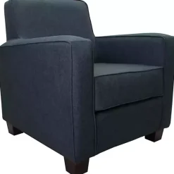 New Kirklands Home Navy Johnston Upholstered Accent Chair Blue