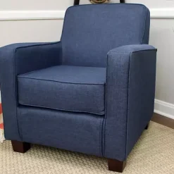 New Kirklands Home Navy Johnston Upholstered Accent Chair Blue