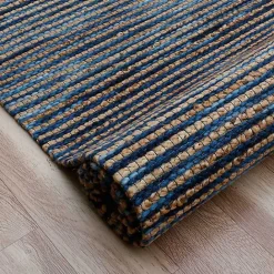 Clearance Kirklands Home Navy Jute and Wool Woven Area Rug, 5x8