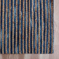 Clearance Kirklands Home Navy Jute and Wool Woven Area Rug, 5x8