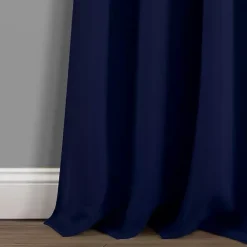 Sale Kirklands Home Navy Knotted Curtain Panel Set, 84 in. Blue