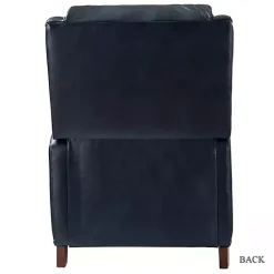 Clearance Kirklands Home Navy Leather Nailhead Traditional Recliner Blue