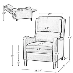 Clearance Kirklands Home Navy Leather Nailhead Traditional Recliner Blue