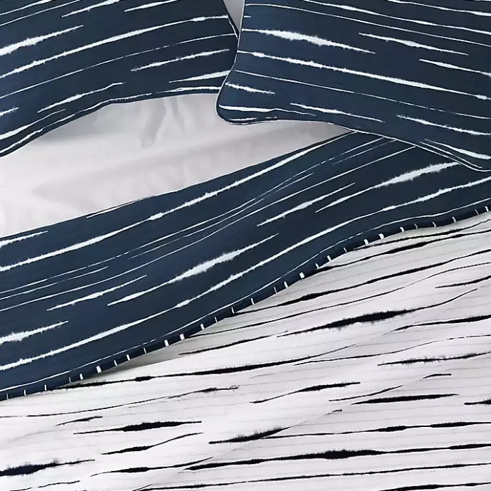 Clearance Kirklands Home Navy Linear Reversible 2-pc. Twin Quilt Set