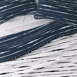 Outlet Kirklands Home Navy Linear Reversible 3-pc. Queen Quilt Set
