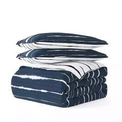 New Kirklands Home Navy Linear Reversible 3-pc. King Quilt Set