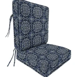 New Kirklands Home Navy Medallion Outdoor Deep Seat Cushion Blue