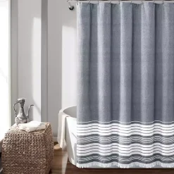 Best Kirklands Home Navy Nantucket Tassel Fringe Shower Curtain Blue