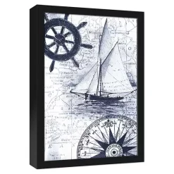 Best Kirklands Home Navy Nautical Framed Canvas Art Print