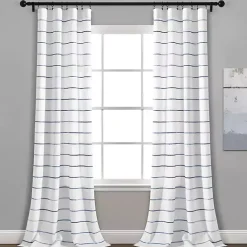 Sale Kirklands Home Navy Ombre Stripe Curtain Panel Set, 95 in.