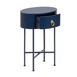 New Kirklands Home Navy Oval Decklyn Accent Table Blue