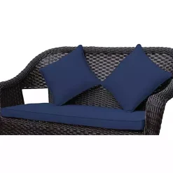 New Kirklands Home Navy Pillow and Loveseat Cushions, Set of 3 Blue
