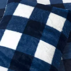 Sale Kirklands Home Navy Plaid Faux Fur 3-pc. Full/Queen Comforter Set