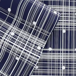 Hot Kirklands Home Navy Plaid Polka Dot 3-pc. Twin Sheet Set Blue