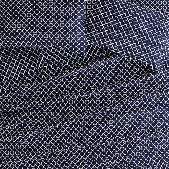 Online Kirklands Home Navy Quatrefoil 3-pc. Twin Sheet Set Blue