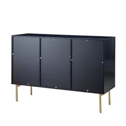 Discount Kirklands Home Navy Ribbed Wood Sideboard Cabinet Blue