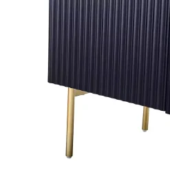 Discount Kirklands Home Navy Ribbed Wood Sideboard Cabinet Blue