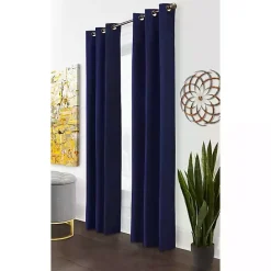 Hot Kirklands Home Navy Room Darkening Curtain Panel Set, 72 in. Blue