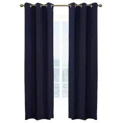 Best Kirklands Home Navy Room Darkening Curtain Panel Set, 95 in. Blue