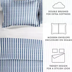 Sale Kirklands Home Navy Rugged Stripe 2-pc. Twin Duvet Cover Set