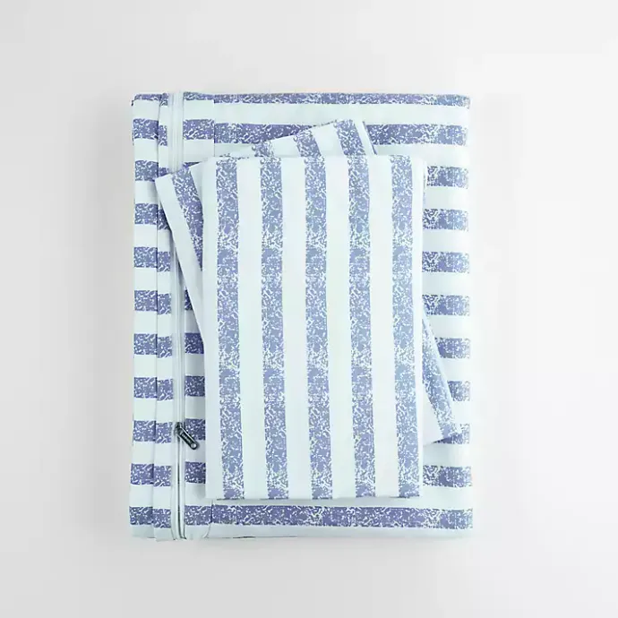 Online Kirklands Home Navy Rugged Stripes Puffed 3-pc. Queen Duvet Set