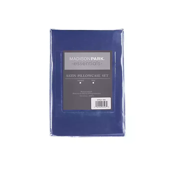 Online Kirklands Home Navy Satin Standard 2-pc. Pillow Case Set Blue