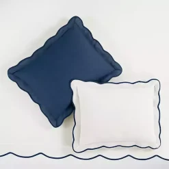 Clearance Kirklands Home Navy Scallop Edge 3-pc. Full/Queen Duvet Cover Set