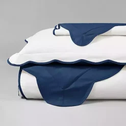 Clearance Kirklands Home Navy Scallop Edge 3-pc. Full/Queen Duvet Cover Set