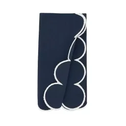 Hot Kirklands Home Navy Scalloped Edge Napkins, Set of 4 Blue