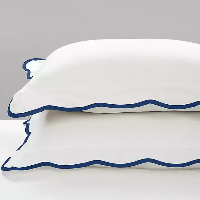 Sale Kirklands Home Navy Scalloped Edge 3-pc. Full/Queen Comforter Set