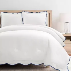 Clearance Kirklands Home Navy Scalloped Edge 3-pc. King Comforter Set