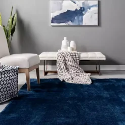 Best Kirklands Home Navy Shag Washable Area Rug, 5x8 Blue