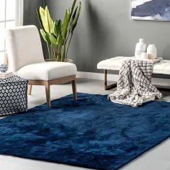 Outlet Kirklands Home Navy Shag Washable Area Rug, 6x9 Blue