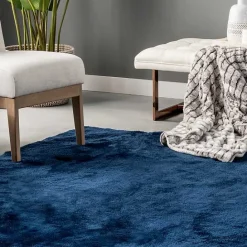 Outlet Kirklands Home Navy Shag Washable Area Rug, 6x9 Blue