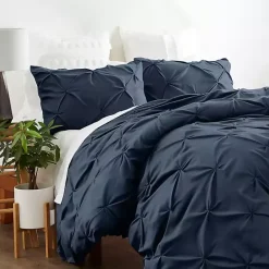 Discount Kirklands Home Navy Soft Pinched 3-pc. Twin Duvet Cover Set Blue