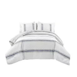 Online Kirklands Home Navy Stripe 3-pc. King Comforter Set