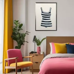 Online Kirklands Home Navy Striped Bathing Suit Framed Art Print