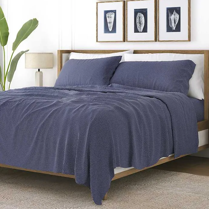 Online Kirklands Home Navy Tiny Hearts 3-pc. Twin Sheet Set Blue
