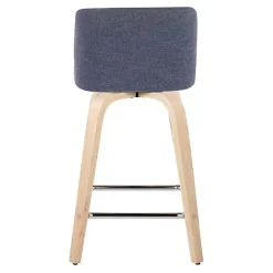 New Kirklands Home Navy Torino Upholstered Counter Stools, Set of 2 Blue