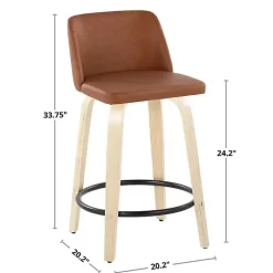 New Kirklands Home Navy Torino Upholstered Counter Stools, Set of 2 Blue
