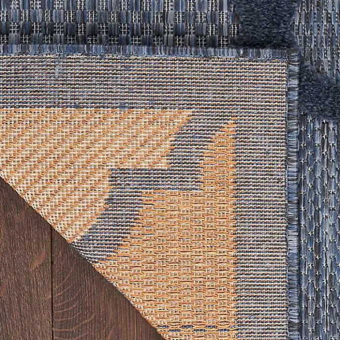 New Kirklands Home Navy Trellis Indoor/Outdoor Area Rug, 6x9 Blue