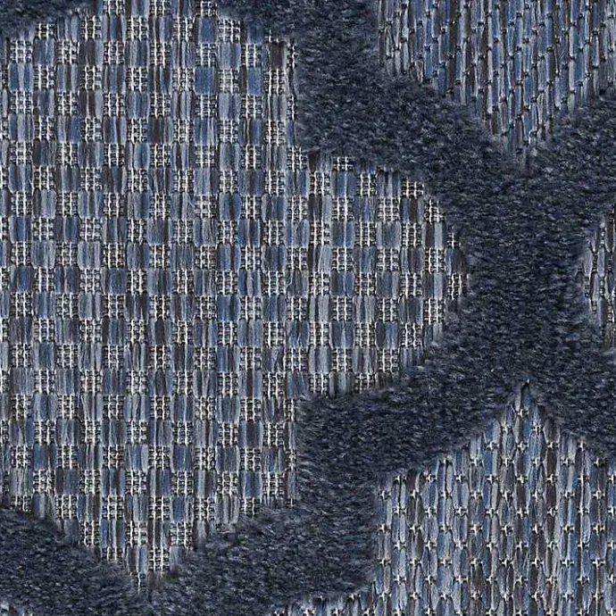 New Kirklands Home Navy Trellis Indoor/Outdoor Area Rug, 6x9 Blue