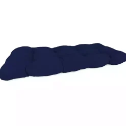 Outlet Kirklands Home Navy Tufted Canvas Outdoor Bench Cushion Blue