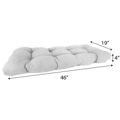 Outlet Kirklands Home Navy Tufted Canvas Outdoor Bench Cushion Blue