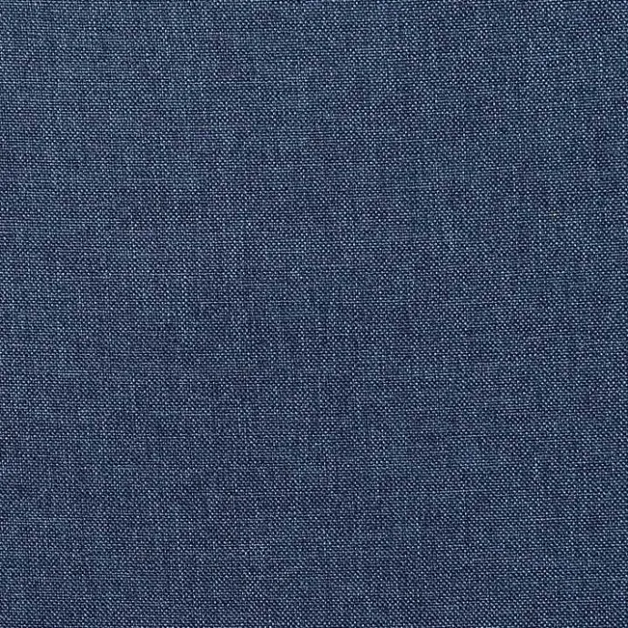New Kirklands Home Navy Upholstered Round Shoe Storage Ottoman Blue