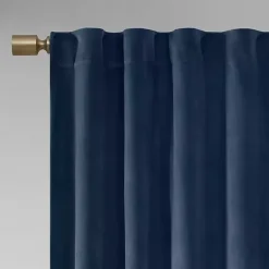 Kirklands Home Navy Velvet Greta Curtain Panel Set, 84 in. Blue