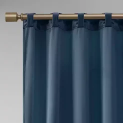 Outlet Kirklands Home Navy Velvet Greta Curtain Panel Set, 95 in. Blue