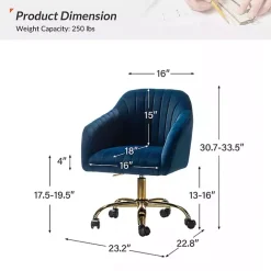 Outlet Kirklands Home Navy Velvet Swivel Jacyln Office Chair Blue