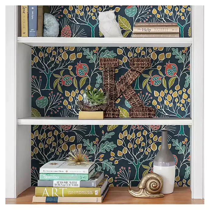 Discount Kirklands Home Navy Vintage Flora Peel & Stick Wallpaper