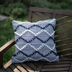 New Kirklands Home Navy Waves Outdoor Pillow